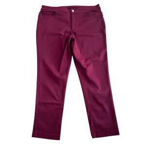 CJ Banks Straight Leg Maroon Jeans Classic Fit Size 16W
